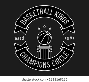 Basketball kings white on black is a vector illustration about sport