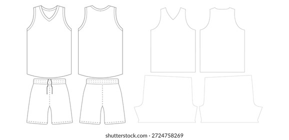 Basketball Kit Mockup und Muster Vorlage Vektor