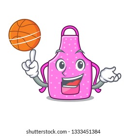 With basketball kitchen apron isolated the with cartoon
