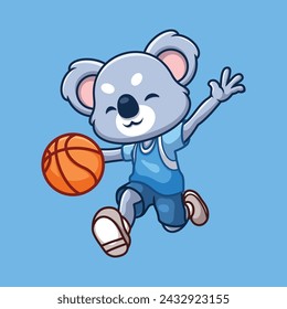 Basketball Koala Nette Cartoon Figur Illustration