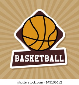 basketball  label over grunge background vector illustration