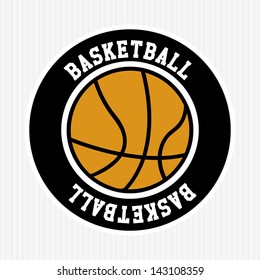 basketball label over white background vector illustration