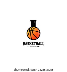 Basketball Laboratorium Logo Design Vector