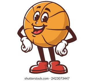 Basketball laugh cartoon mascot illustration character vector clip art hand drawn