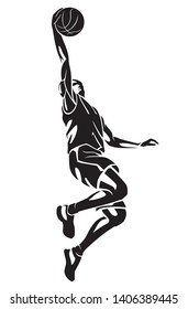 Basketball Lay up Abstract Shadowed Art