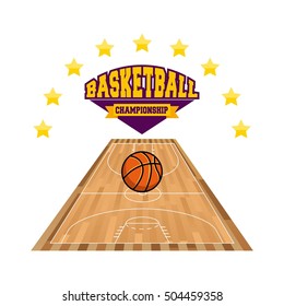 basketball league emblem classic vector illustration design