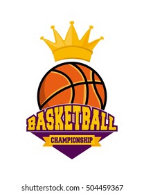 basketball league emblem classic vector illustration design