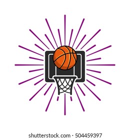basketball league emblem classic vector illustration design