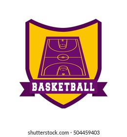 basketball league emblem classic vector illustration design