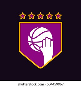 basketball league emblem classic vector illustration design