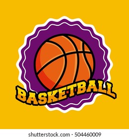basketball league emblem classic vector illustration design