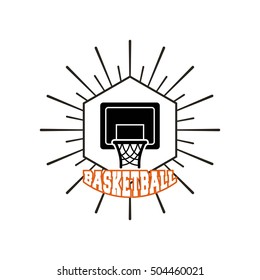basketball league emblem classic vector illustration design