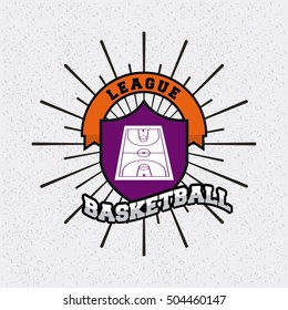 basketball league emblem classic vector illustration design