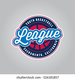 Basketball League Logo. Modern Sport Emblem. Vector Illustration