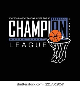 basketball league university championship team, tournament, vintage vector print for t shirt 