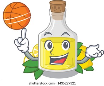 With basketball lemon oil in the mascot shape