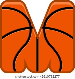 Basketball Letter Vector Element Alphabet M