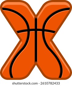 Basketball Letter Vector Element Alphabet X