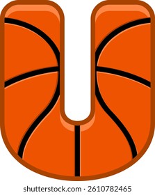 Basketball Letter Vector Element Alphabet U
