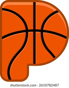 Basketball Letter Vector Element Alphabet P