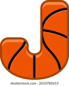 Basketball Letter Vector Element Alphabet J