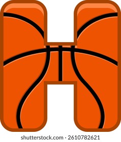 Basketball Letter Vector Element Alphabet H