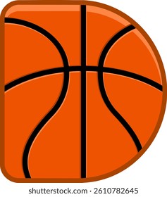 Basketball Letter Vector Element Alphabet D