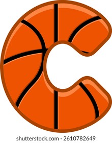 Basketball Letter Vector Element Alphabet C