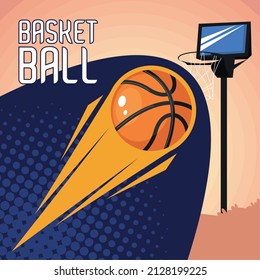 basketball lettering and balloon poster