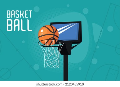 basketball lettering with point poster