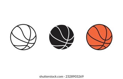 Lechón de básquetbol. ilustración de contorno y vector rellenado. Símbolo de equipo deportivo Icono de edición de arte de línea.	