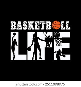 Basketball life Baseball t-shirt design Vector.