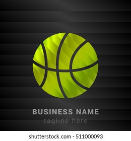 Basketball Lime Green and Black silk fashion premium icon / Logo