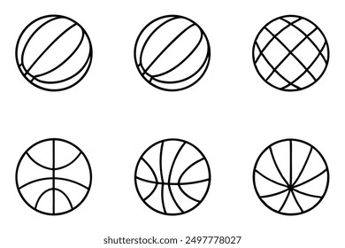 Basketball line art court-side view illustration