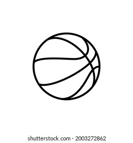 basketball line art icon vector on white background