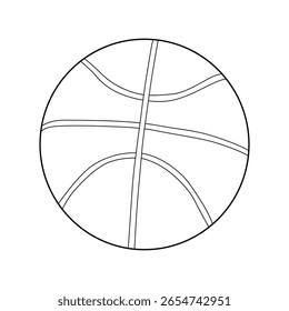 Basketball line art vector design. Basketball outline illustration design.	