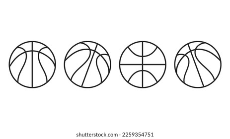 Basketball line hand drawing ,illustrations for use in online sporting events , Illustration Vector  EPS 10