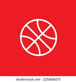 Basketball line icon, graphic resource template, vector illustration.
