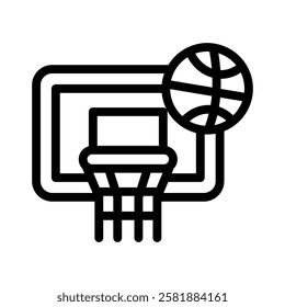 basketball line icon illustration vector graphic. Simple element illustration vector graphic, suitable for app, websites, and presentations isolated on white background