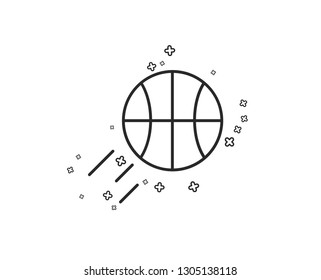 Basketball line icon. Sport ball sign. Competition symbol. Geometric shapes. Random cross elements. Linear Basketball icon design. Vector