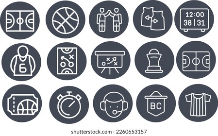 Basketball - Line Icons vector design
