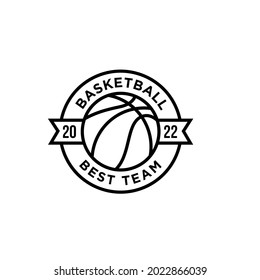 Basketball line logo design vector illustration