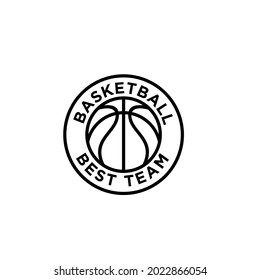 Basketball line logo design vector illustration