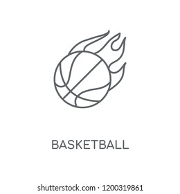 Basketball linear icon. Basketball concept stroke symbol design. Thin graphic elements vector illustration, outline pattern on a white background, eps 10.