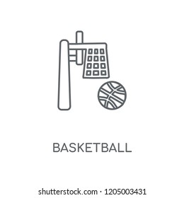 Basketball linear icon. Basketball concept stroke symbol design. Thin graphic elements vector illustration, outline pattern on a white background, eps 10.