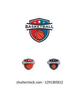 Basketball Logo Emblem Set Collections Designs Stock Vector (Royalty ...