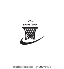 Basketball-Logo-Abzeichen-Vorlage. Sportlogo