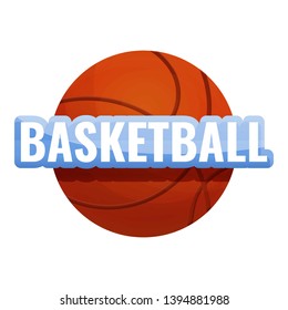 Basketball logo. Cartoon of basketball ball vector logo for web design isolated on white background