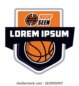 basketball logo cartoon in vector