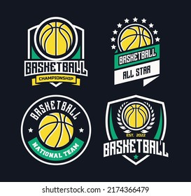 Basketball logo collection, emblem set collections. Basketball logo template bundle. 